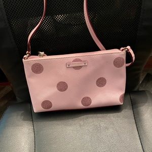Kate Spade pink polka dot clutch or cross body